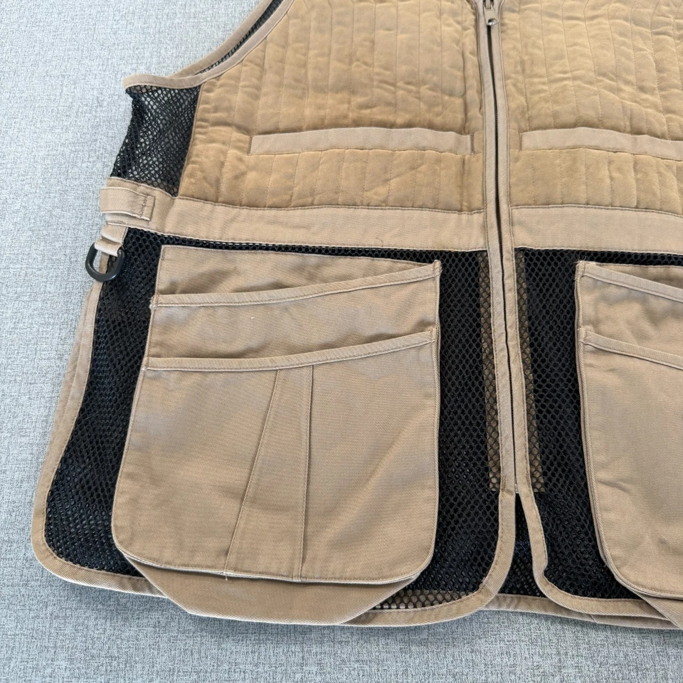 Cabelas Targetmaster II Shooting Vest Mens XL Beige Tundra Full Zip Pockets Mesh - Image 2 of 4