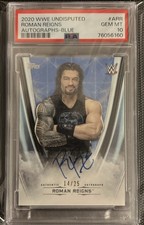ROMAN REIGNS 2020 TOPPS WWE UNDISPUTED BLUE AUTO #A-RR /25   PSA 10