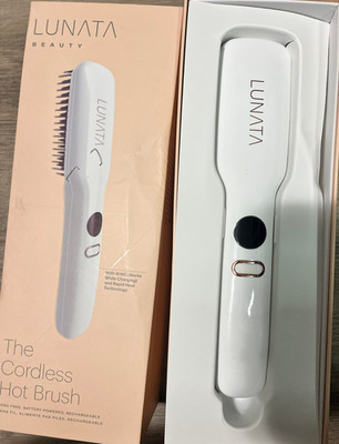 Lunata Beauty Ceramic Frizz Control Cordless Hot Brush (NEW, OPEN BOX)