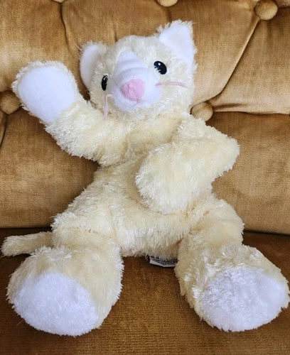 RARE Vintage 2001 Ty Baby Plush Toy KUDDLEKITTY Light Yellow Kitten with Rattle