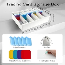 5 Row Trading Card Storage Box With Dividers, Holds Over 3,000 Cards! New In Box