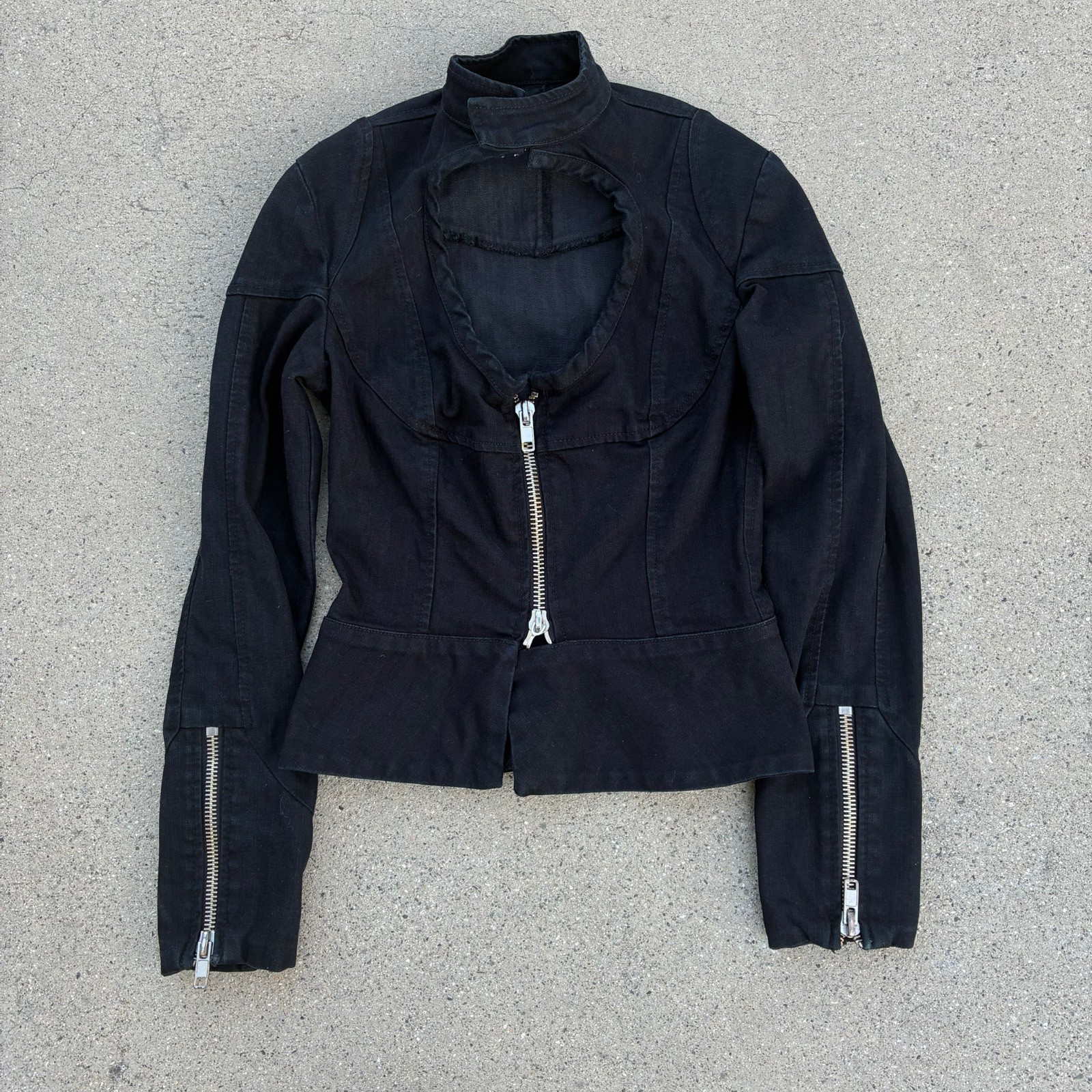 Rare Junker Designs First Edition Handmade Grunge Canvas Biker Jacket Women’s