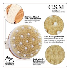 Dry Brushing Body Brush-Round Exfoliating Brush for Cellulite Lymphatic Drainage