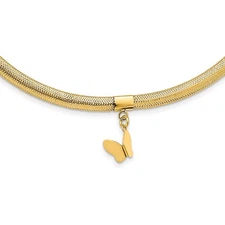 14k Yellow Gold Butterfly Pendant Necklace 18.5"