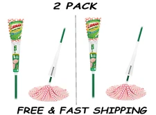 ( 2 PACK) Libman Microfiber Wonder Mop with Green Steel Handle.