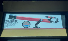 Vintage 1980s Tasco 59T 60mm Refractor Telescope 525mm w/ Box   Red Tube