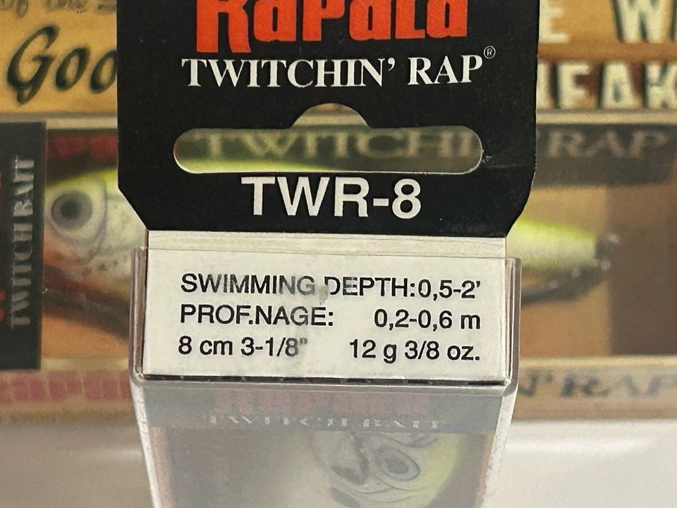 LOTE DE 2 SEÑUELOS DE PESCA RAPALA TWITCHIN' RAP TWR-8 TWR08 TOPWATER COLOR HUESO CALIENTE Foto 3 de 4
