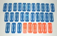 Lot of 30 Blue & Orange Hot Wheels Track Connectors - Mattel 2013