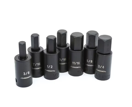 Husky 1/2 in. Drive Hex Bit Impact Socket Set SAE (7-Piece) - Picture 2 of 5