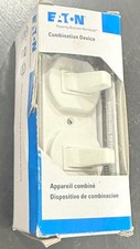 Two Eaton Combination Device Duplex Two 15-Amp Single Pole Switch White NEW