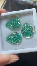 3PC 3.Ct Fancy Green Color Pear Cut Diamond Premium Quality Loose Gemstone