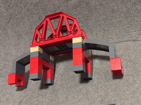 Vintage Duplo Support Red Arch Truss Railway Train Track Bridge 3774 Complete