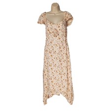 Reformation Maebry Midi Dress Julius White Yellow Floral Short Sleeves Size 10