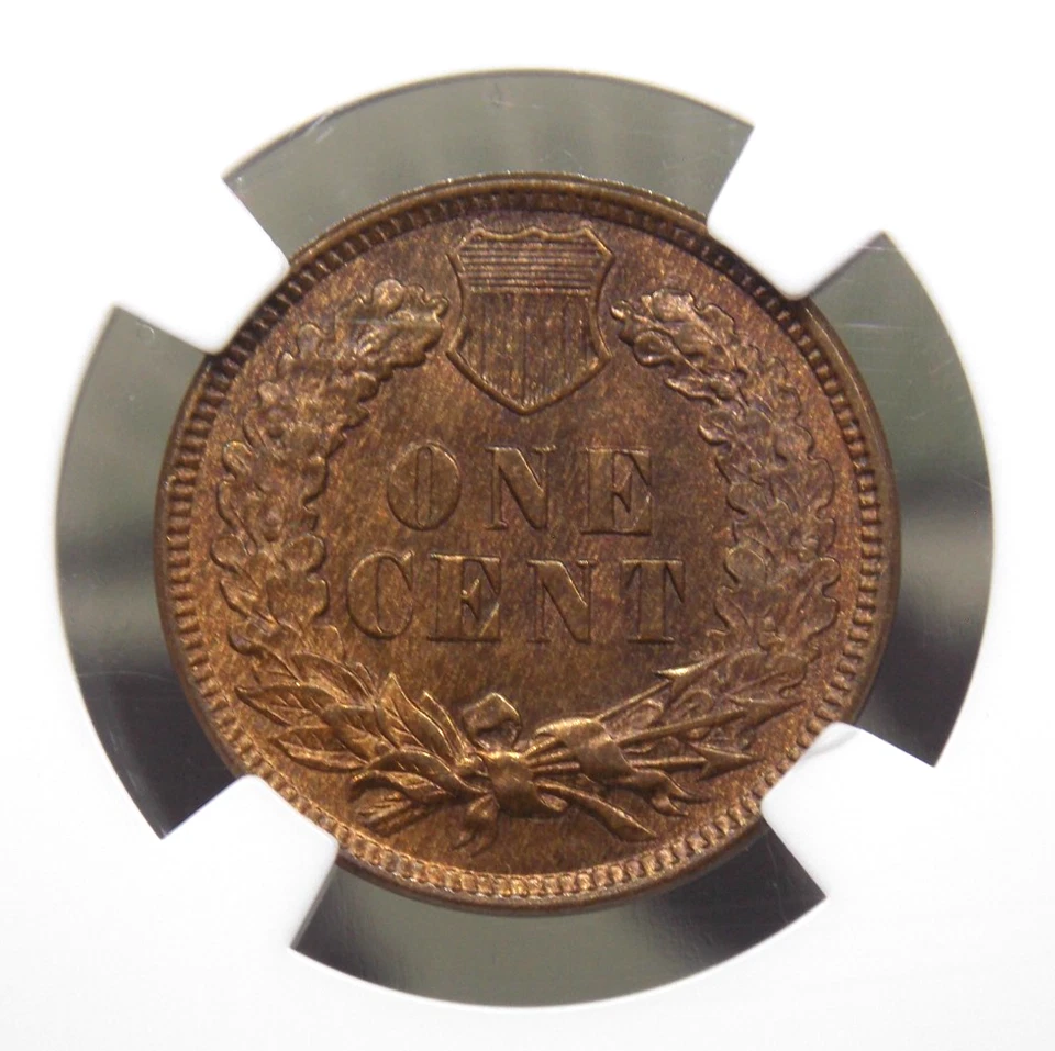 1907 Indian Head Cent Penny 1c NGC MS65 RB #009 Red Brown Gem BU Unc ECC&C, Inc. - Image 2 of 4
