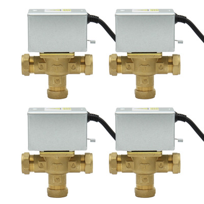 4 x 3-Port Mittellagen-Motorventil 22 mm für Zentralheizung (4er Pack)