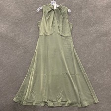 BANANA REPUBLIC FACTORY Silky Crepe Midi Dress Women's Size 6 Green