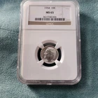 1954 Roosevelt Silver Dime 10c NGC MS65