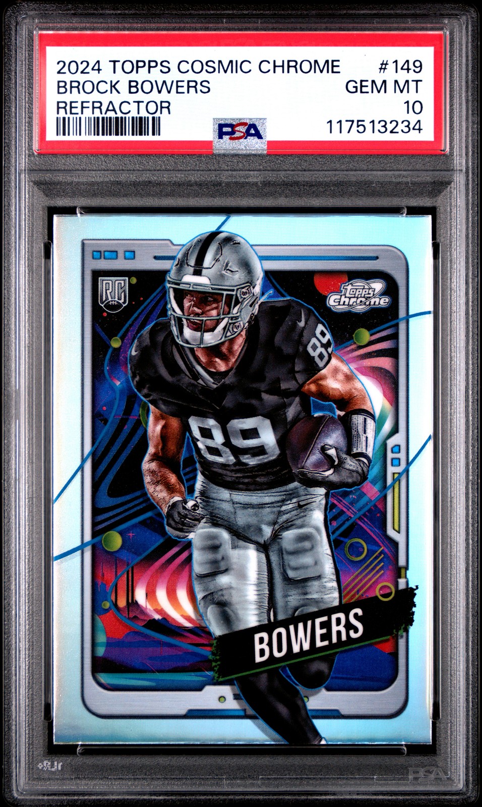 2024 TOPPS COSMIC CHROME REFRACTOR #149 BROCK BOWERS ROOKIE RC PSA 10
