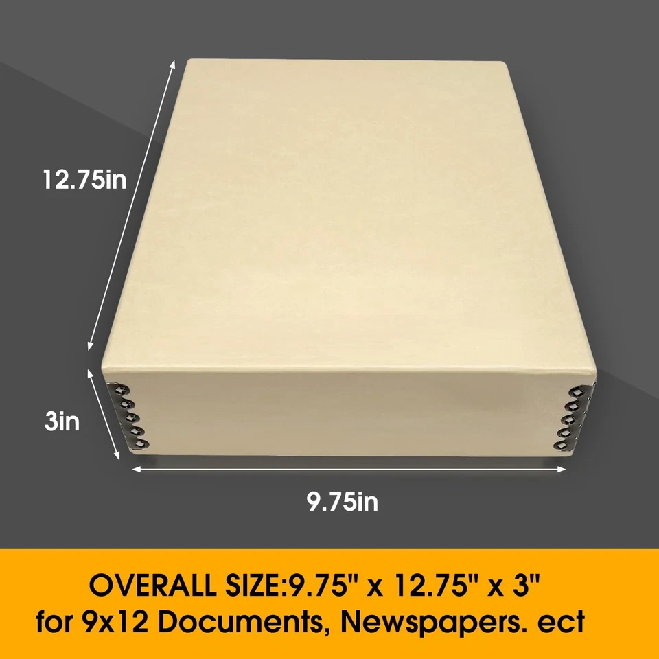 Caja de almacenamiento de archivo caja de museo frontal sin ácido con borde de metal para almacenamiento... Foto 2 de 4