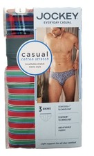 3pk Jockey Everyday Bikinis Holiday Colors Cotton Blend Size L 36-38 NEW A