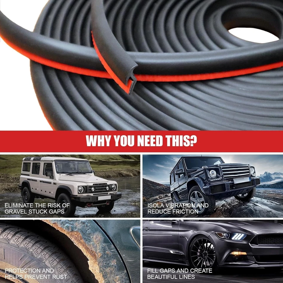 Junta de sello de borde acampanado guardabarros pozos de rueda de goma para accesorios Ford de 30 pies Foto 2 de 4