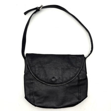 Vintage 90s Wilsons Leather Black Pebbled Leather Shoulder Bag Purse 10.5x8.5"