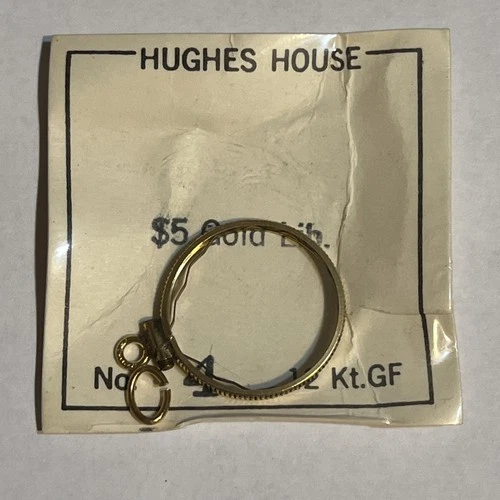 $5 Gold Liberty Coin Bezel Only, Gold Filled, GF, Hughes House