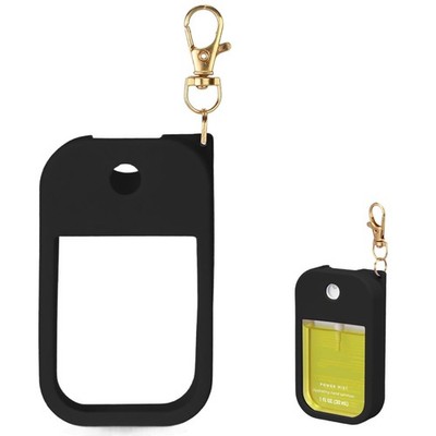 Silicone Keychain Case Compatible with Touchland Power Mist 1 oz  Black