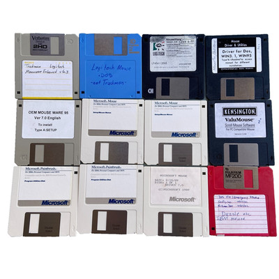 Computer Software Drivers Mouse Lot Microsoft Kensington Logitech OEM 1989 1988