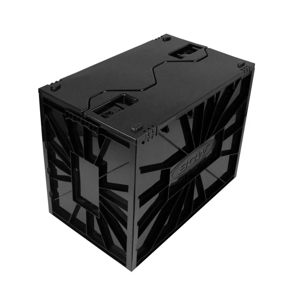 BCW 塑料黑色杂志/文档存储箱重型无酸堆叠 — 第 2/4 张图片