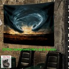 2D Flat, 1pc Dramatic Stormy Sky & Lightning Bolt Fabric Wall Tapestry - 2D Flat