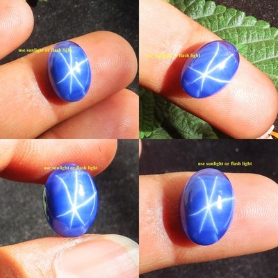 7.40 Cts Natürlicher Star Blue Sapphire Cabochon Oval 9x13x4 mm (PL6)