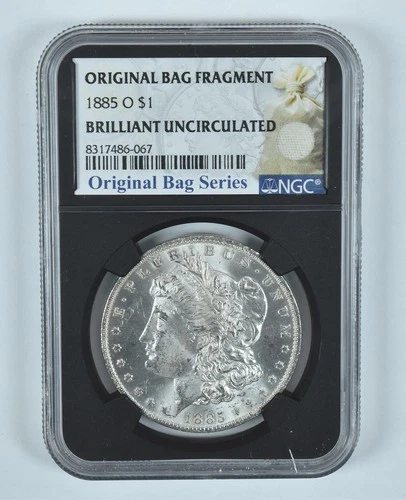 1885-O Morgan Silver Dollar Original Bag Fragment BU NGC *3604