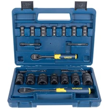 VAC4202 20-Piece 2-in-1 Impact Flip Socket Set with Case, Adapters, Ratchet, ...