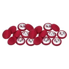 20pcs 15mm Fabric Cloth Covered with Metal Shank Round Buttons, Red