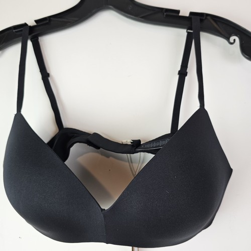 SKIMS NWT Wireless Form Push Up Plunge Bra 34B Onyx Black Style BR-PUS-10681W