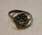 925 Silver (Sterling) Ring Marcasite Accents Vintage Size 7 Retro