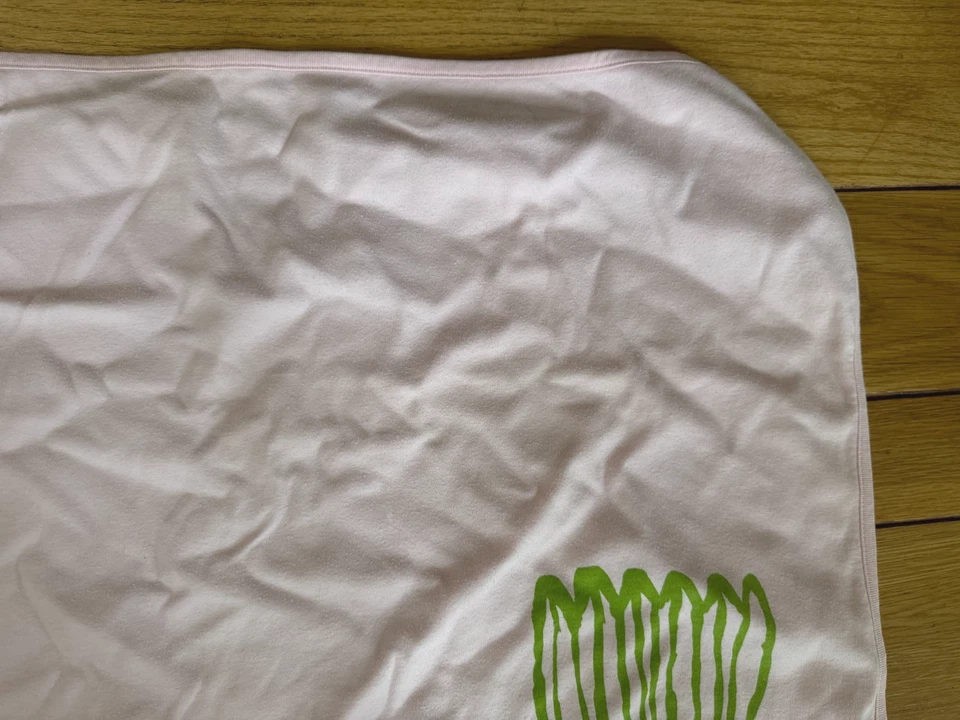 Manta de bebé vintage de algodón con estampado de flores rosa a rayas mariposa LIMPIA Foto 4 de 4