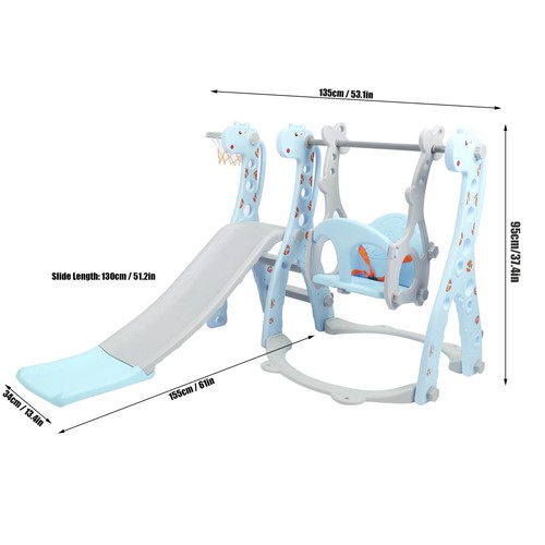 4 in1 Baby Kids Toddler Climber Slide Play Swing Set Indoor Outdoor Playground - Picture 2 of 4