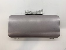 Evening Bag silver Satin  rhinestone Clutch