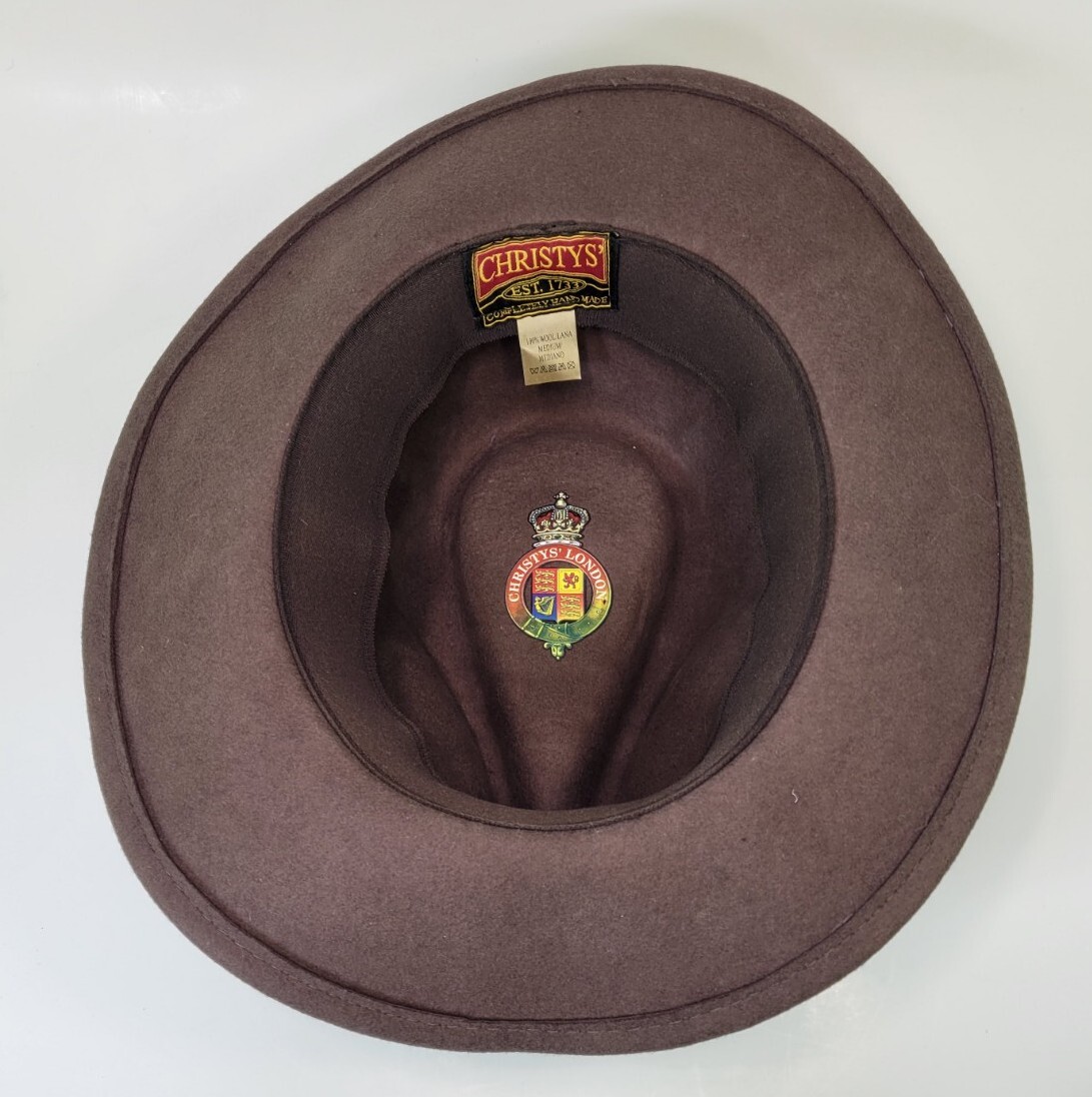 Vintage Christys' London Fedora Brown Hat Size M Completely Hand
