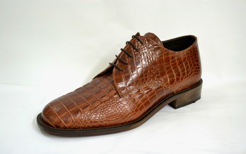 SCARPE UOMO ARTIGIANALI SU MISURA VERA PELLE STAMPATA COCCODRILLO MADE ITALY  - Imagen 6 de 8