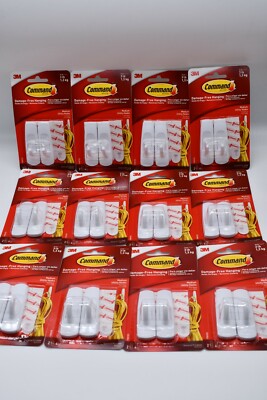 Lot of 3M Command Medium Utility Hooks 17001 Reusable Damage Free Hanging Indoor
