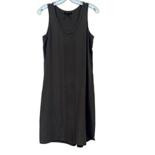 Eileen Fisher Gray Silk Pleated Sleeveless Dress Sz.XS