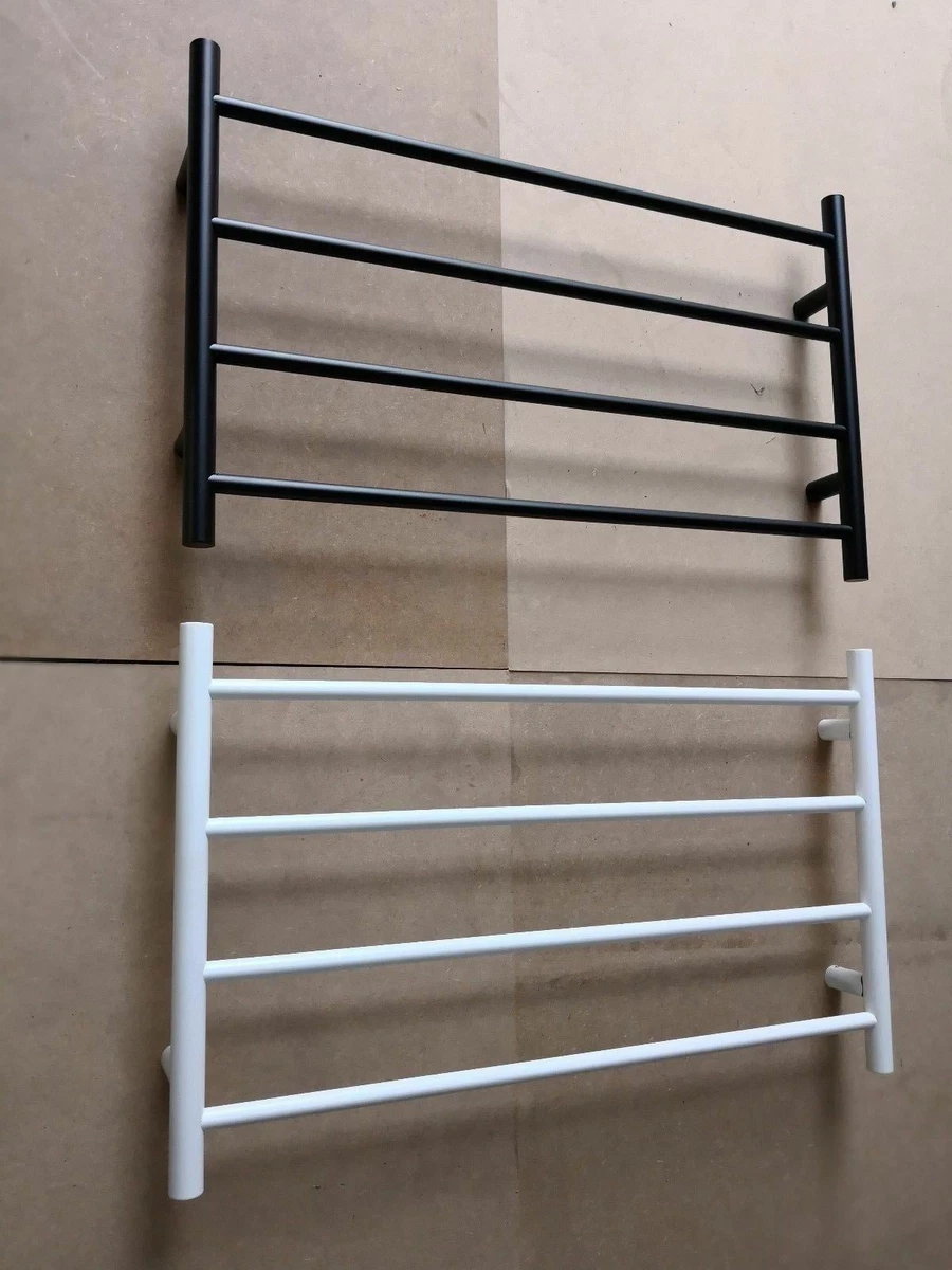 Matte white Black NON Heated Towel Rail rack Round 4 bar 850 mm wide 510 h  2020 | eBay