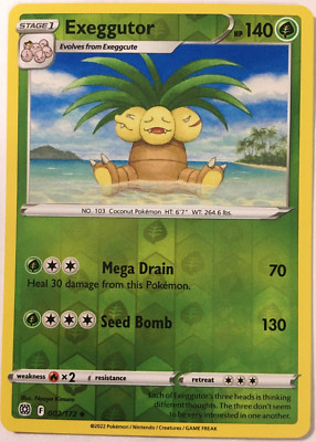 POKEMON EXEGGUTOR 002/172 BRILLIANT STARS UNCOMMON REVERSE HOLO