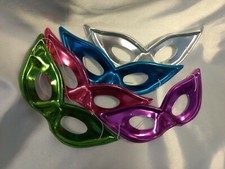 Mardi Gras Masquerade Eye Mask- Lot of 6 Multi-colored masks - Never Worn