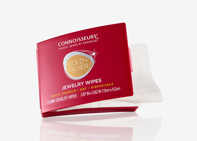 Connoisseurs Jewelry Wipes for Gold & Silver, 25 Dry Jewelry Wipes