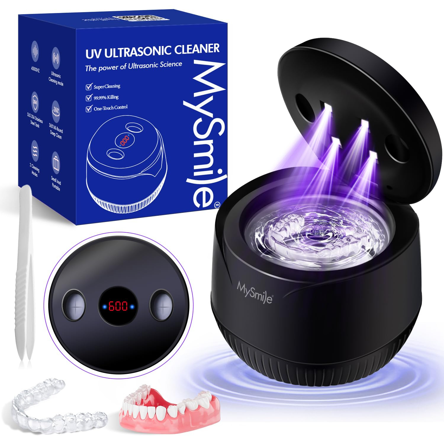 UV Ultrasonic Retainer Cleaner Machine Dental  Guard Cleaser Pod for Invisalign