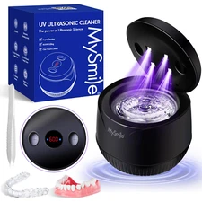 MySmile 200ML UV Ultrasonic Dentures Cleaner with Timer Retainer Cleaner Machine